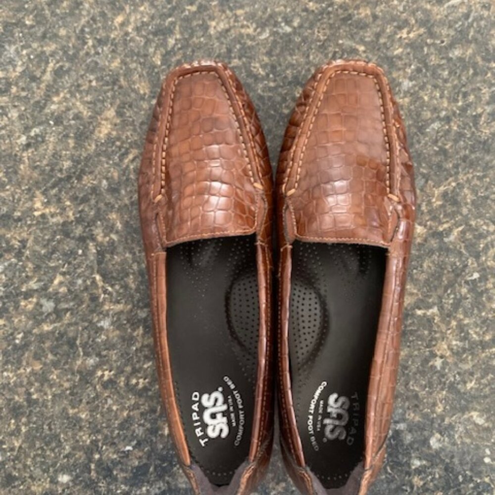 SAS tripad tan leather loafers 10N